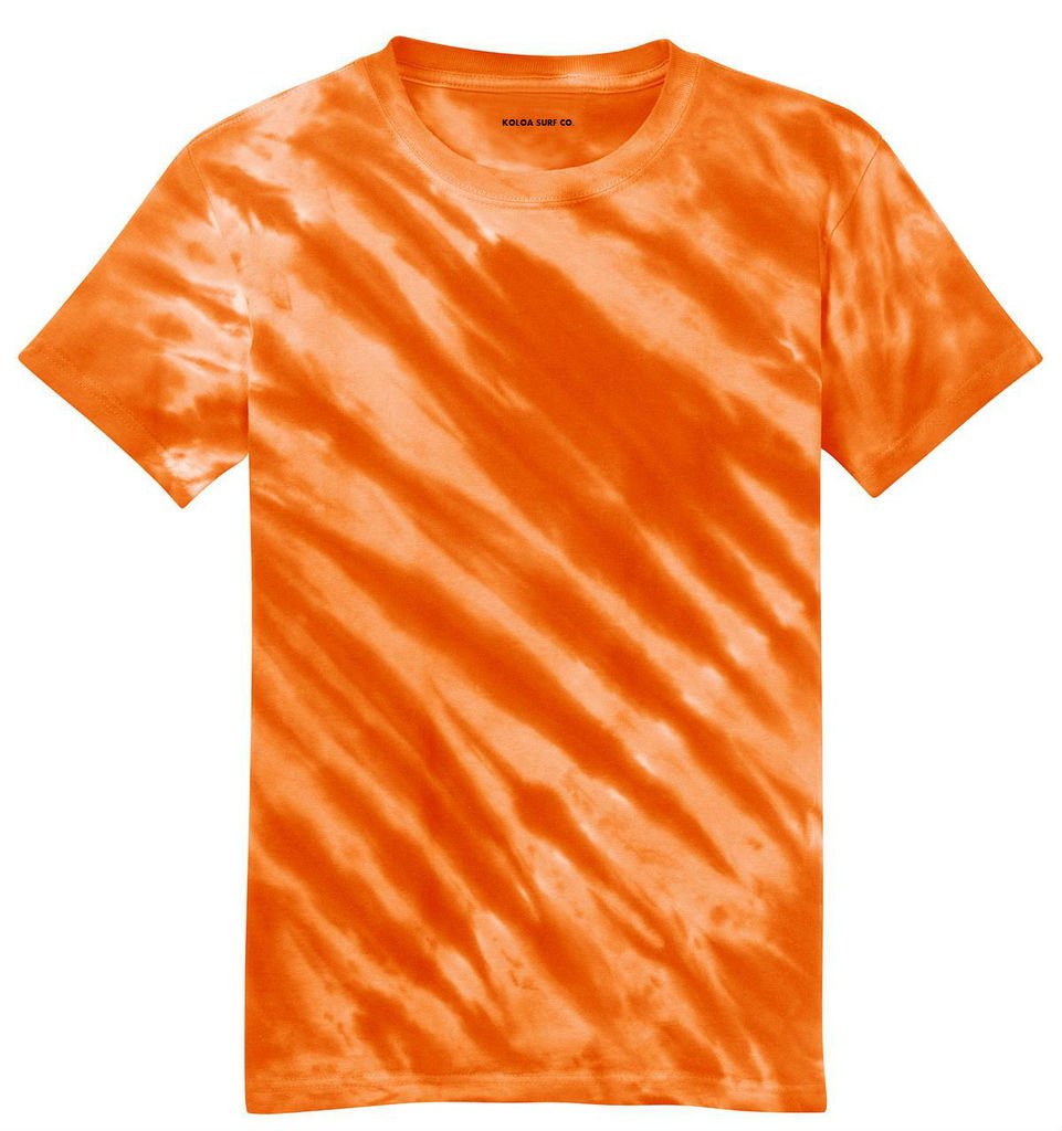 Joe's USA - Koloa Tiger Stripe Tie-Dye T-Shirt-Orange-X Large