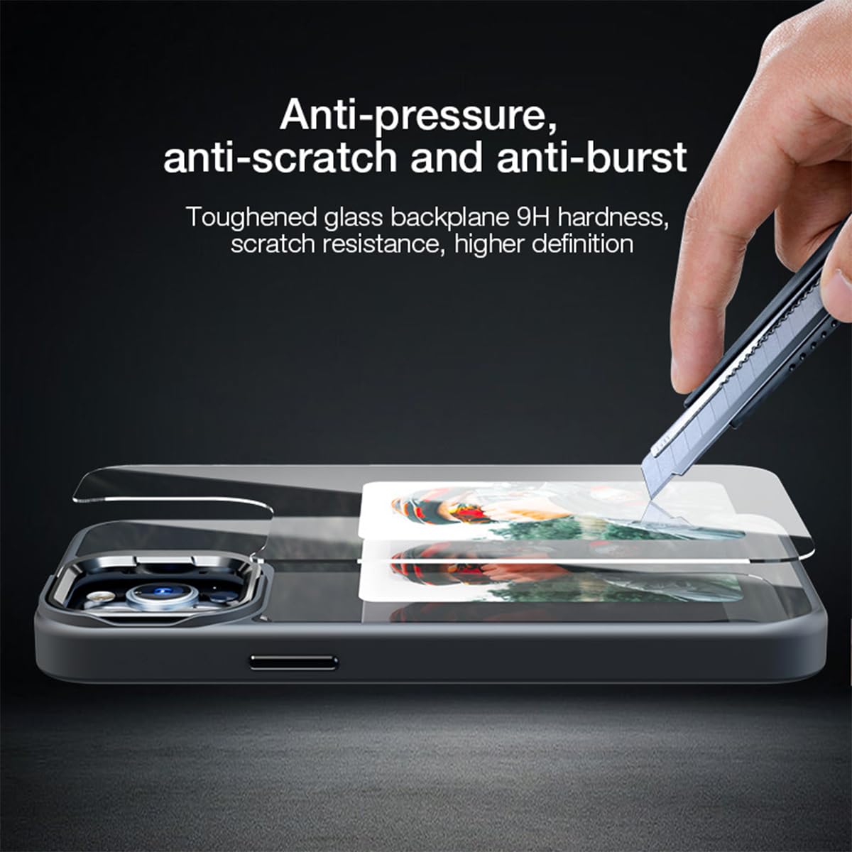 QSM Funda con soporte de tinta electrónica para iPhone 13-15, funda de tinta NFC personalizada con fotos que muestra instantáneamente fotos en la parte trasera de la pantalla de tinta, personaliza tu