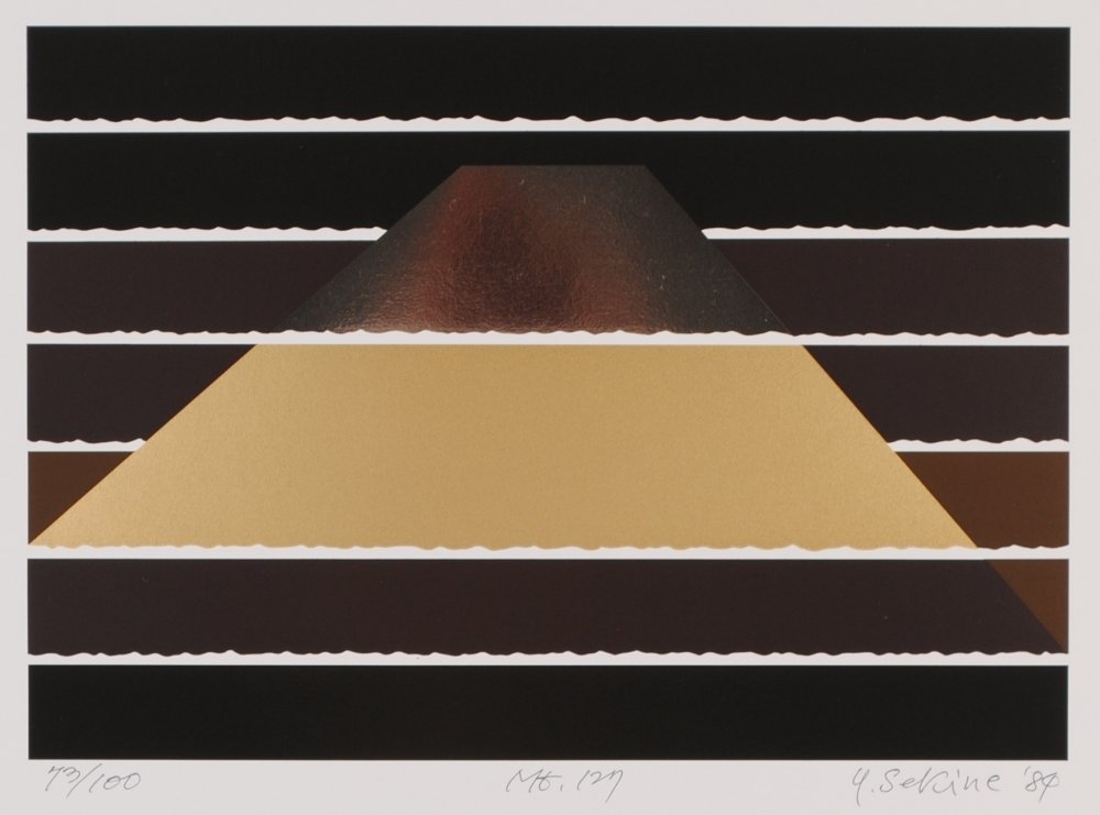 Amazon.co.jp: 関根美夫 「Mt.127」 現代アート 絵画 富士山 絵 具体 