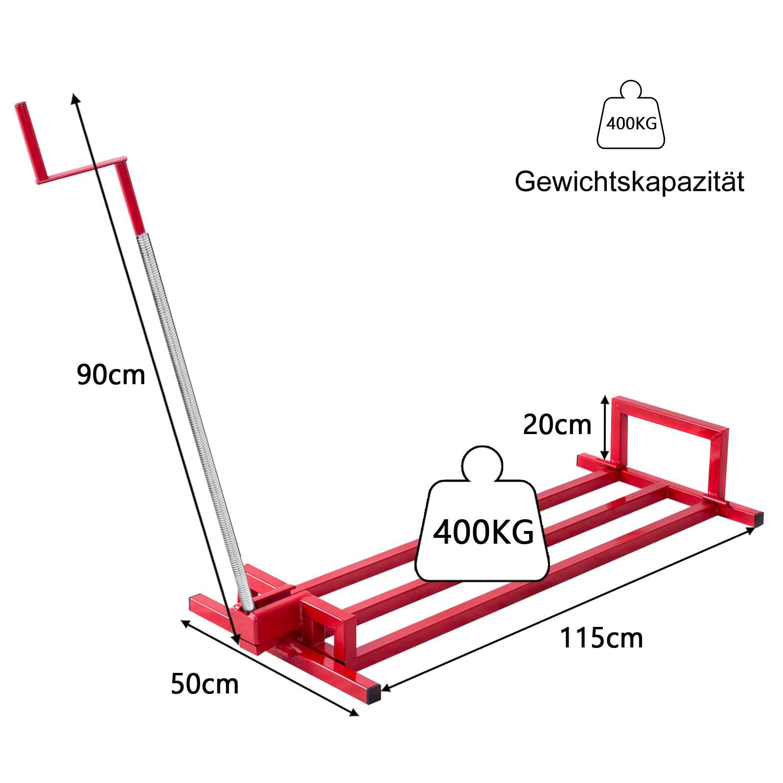 SOARS Rasentraktor Hebevorrichtung, Rasentraktorheber Metall, Hebervorrichtung für Aufsitzmäher 400kg belastbar, Neigung bis 50°, stufenlos verstellbar