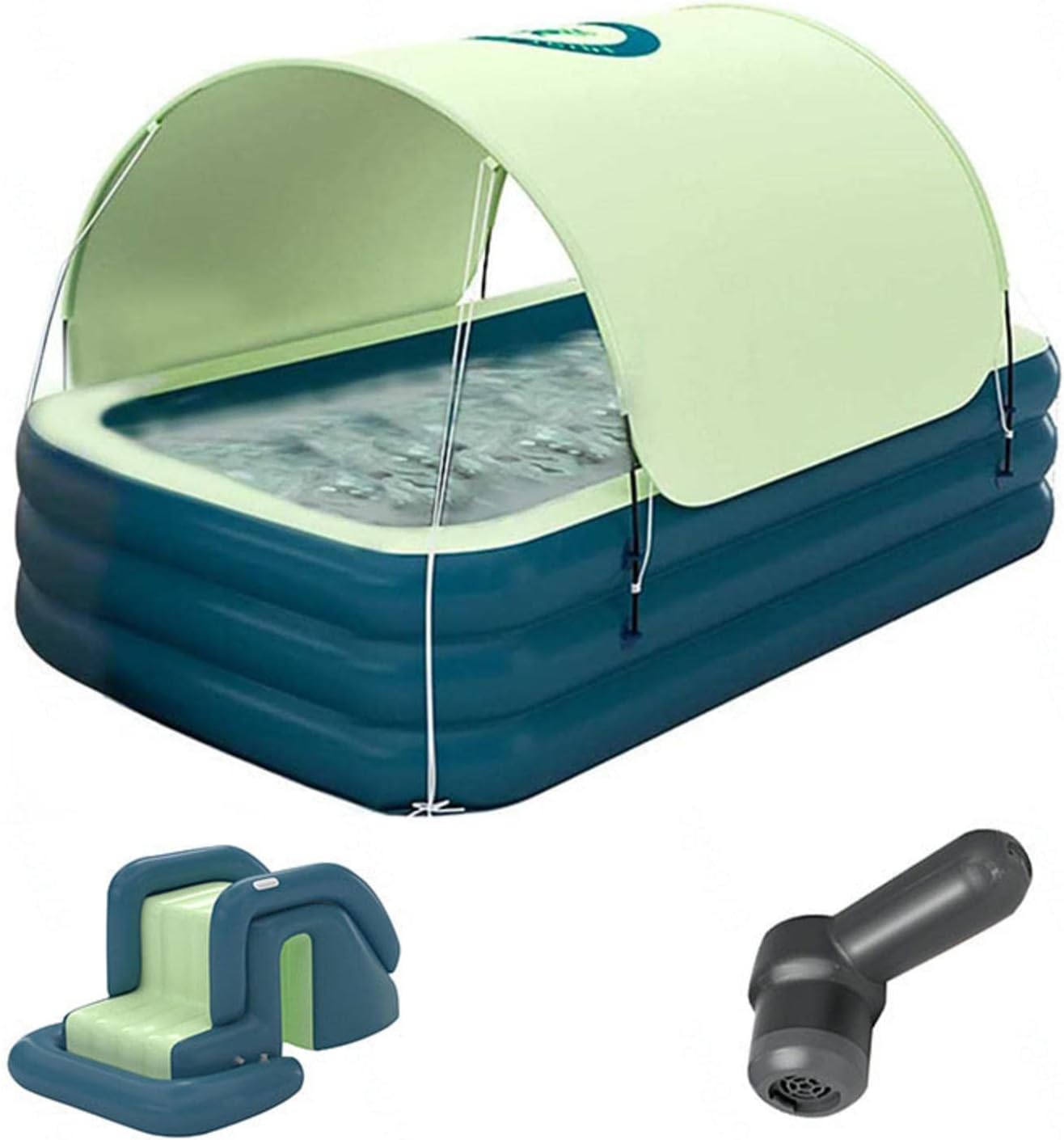 Centro Juegos Hinchable Summer Water Party Jardín Piscina al Aire Libre Centro Natación Salón Familiar Piscina Piscinas Hinchables para Niños Mayores 3 Años,Green-2.1M