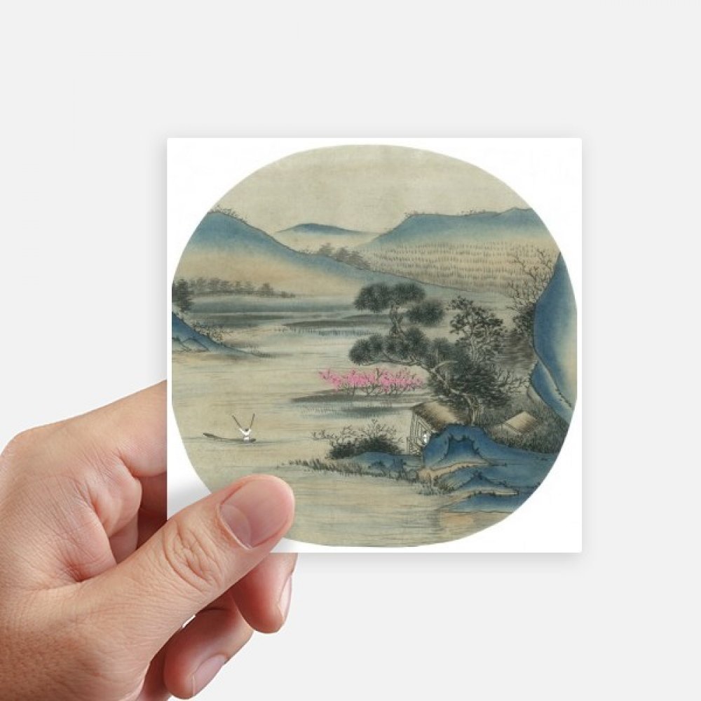 Autocollant carré 10CM peinture chinoise bateau pour mur ordinateur motobike
