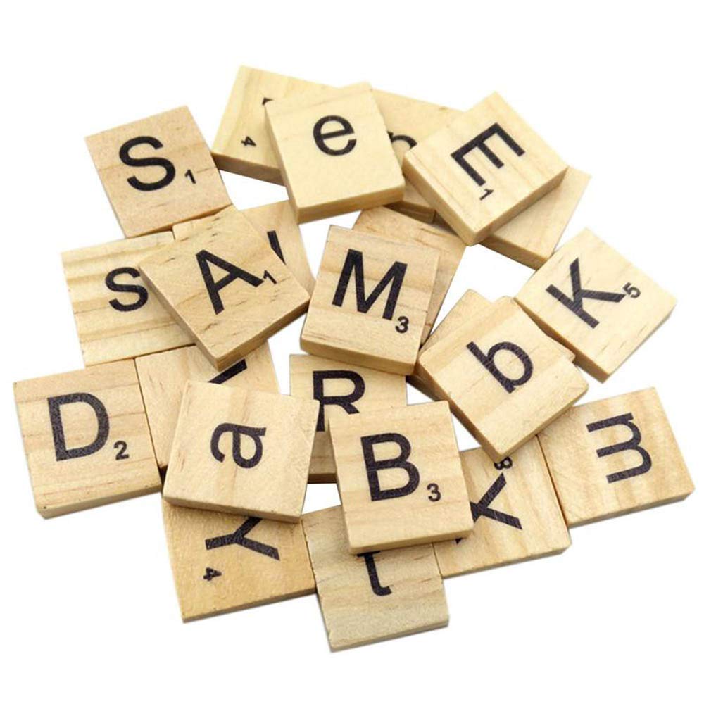 1000PCS scrabble letters for crafts - DIY wood gift decoration - making alphabet coasters and scrabble crossword game wood letter tiles/wooden scrabble tiles A-Z capital letters for crafts, pendants, - Image 3