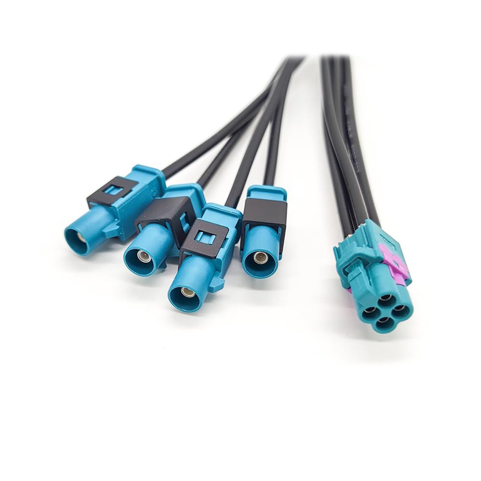 Elecbee Mini Fakra 4 in 1 zu FAKRA Z Gerade Stecker Buchse Vier Port Fahrzeug LVDS Kabel Adapter RF Koaxial Verlängerung 50 Zentimeter RG316