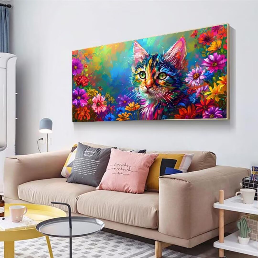 Zestaw do malowania diamentami 5D DIY, kolorowy kot diamentowe rękodzieło artystyczne zestawy malarskie, pełne wiercenie kryształ górski mozaika diamentowa sztuka dla dzieci, dla dorosłych, dzieci,