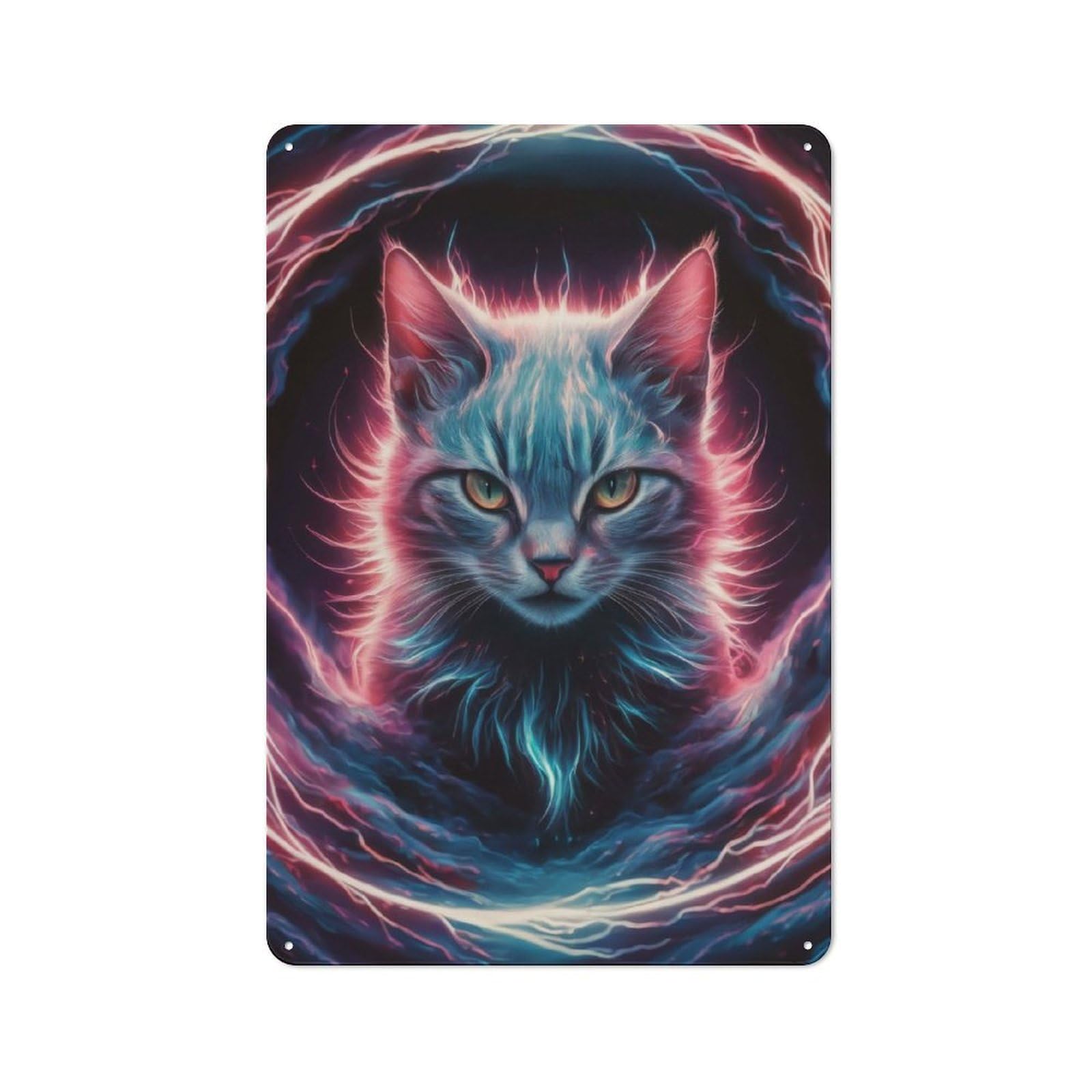 Junmoney Cat Electric Vintage Metal Plaque 30X20cm Featuring For Garage Wall, For People Furnishing A Garage