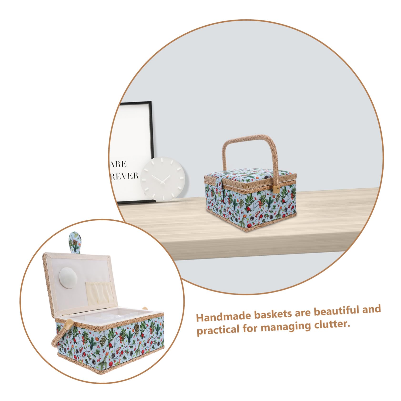 Cesta De Costura Portátil Caja De Obsequio De Navidad Organizador De Suministros De Costura Grande Para Almacenamiento De Bordado Casa