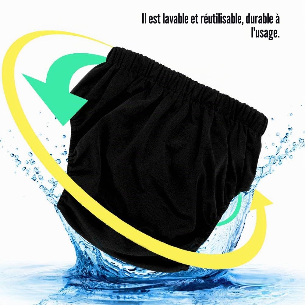 Couches Pour Adultes, Couches En Tissu Adulte Réutilisables Anti Side Leakage Nappy Cloth Diapers Réglable Grande Couche, Pour Les Soins Aux Personnes Âgées Et Handicapées (Noir)