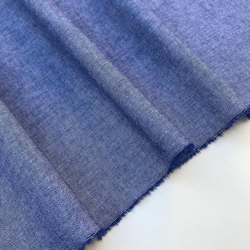 Blue Chambray 3.5oz 100% Cotton Fabric Yarn Dyed Width 57