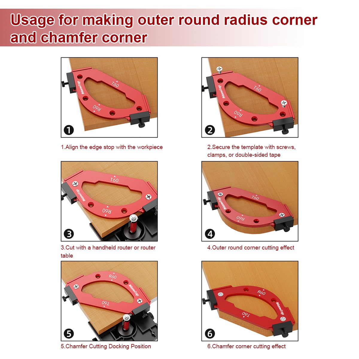 Corner Punch Rounder Router Corner Radius Template Set - 8 Size ...