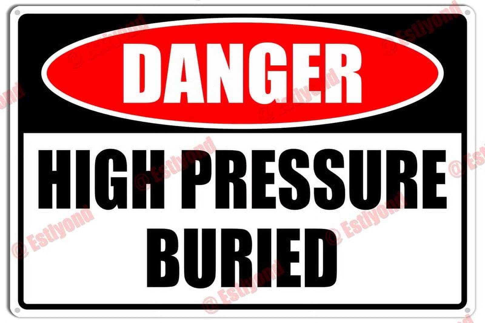 peiyeety High Pressure Buried Caution Warning Notice Aluminum Metal Sign 12x16 Inches