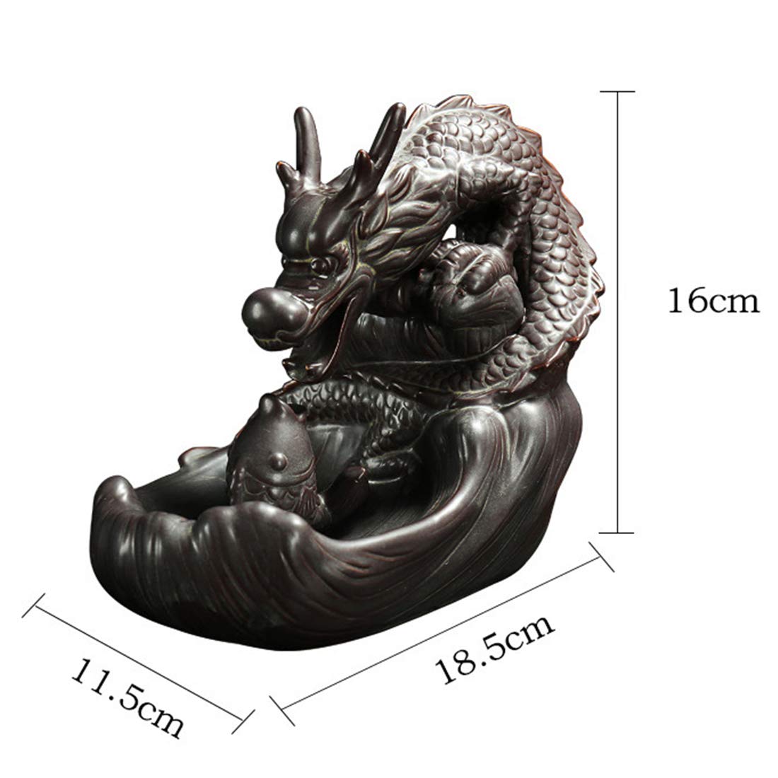 Brûleur D'encens En Laiton Avec Figurine Signe Chinois - Support Décoratif Sculpté Main - Pour Salon, Bureau - Dimensions ~4x4x2.5 Cm