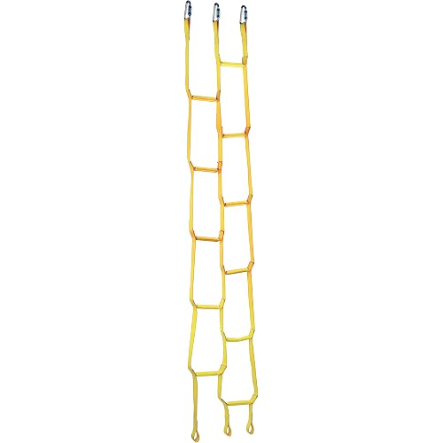 3M DBI-SALA 8516294 Rollgliss 8' Synthetic Web Rescue Ladder with Reinforced Rigid Staggered Steps, Yellow
