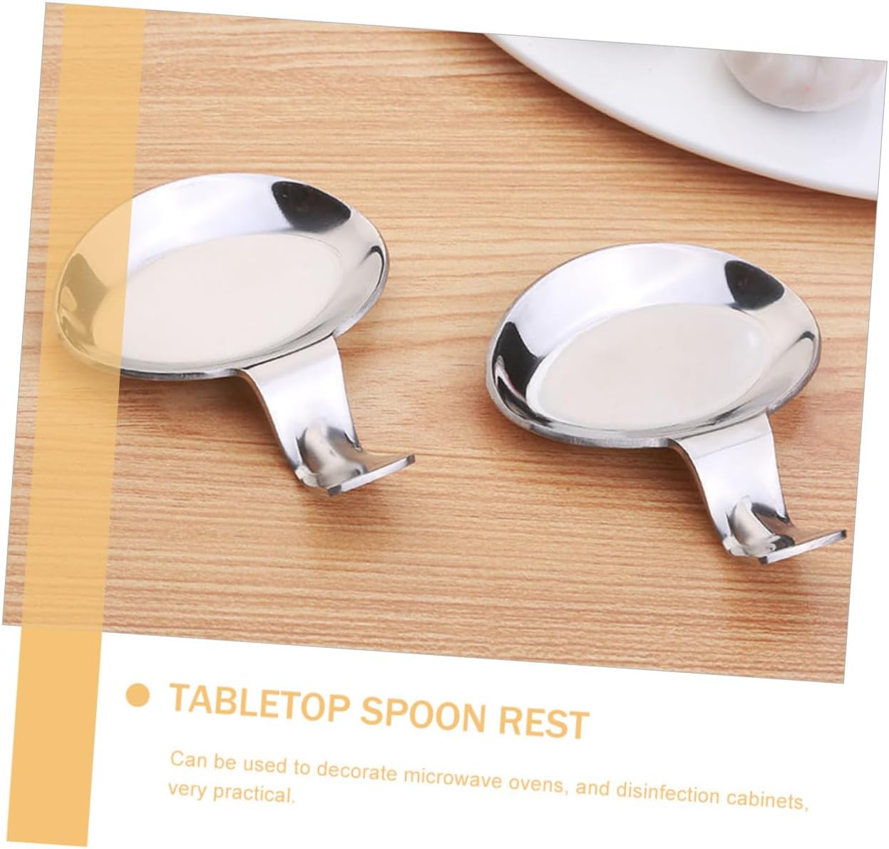 Ciieeo 2-pcs Stainless Steel Spoon Rest and Chopstick Holder Set with Sauce Dish, Tabletop Cutlery Rest for Kitchen Dining and Household Use