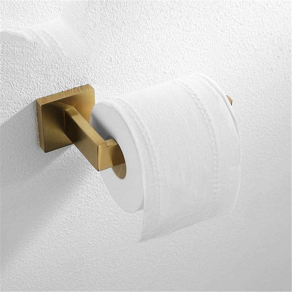 LMYSXAOZ Brushed Gold Bathroom Accessories Hardware Towel Bar Rail Toilet Paper Holder Rack Hook Soap Dish Brush,paper holder