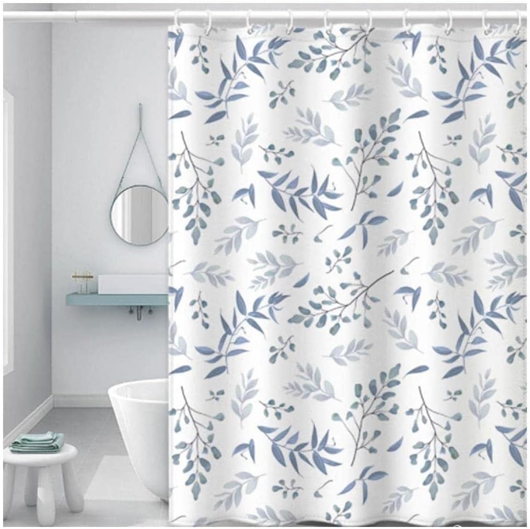 Best Shower Curtain Extra Long Shower Curtain for Bathroom Decor Waterproof Fabric Shower Curtain Liner Tub Curtain with Hooks and Telescopic Rod Bath Decor (C 180x200cm)