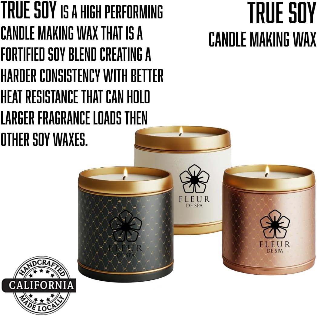Soy Candle Wax 6lb by Fleur DE SPA – Natural Soy Wax – Made in USA – Packaged in 1lb Bars – Clean Burn, Excellent Scent Throw – for DIY Candle Making
