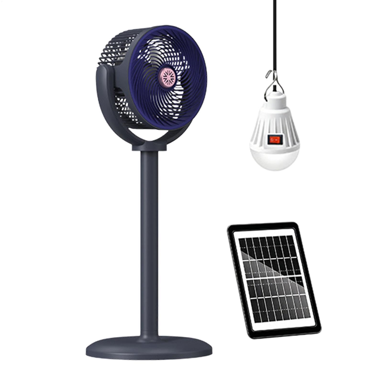 Ventilador Vertical Alimentado Con Energía Solar Silencioso, Recargable Por | Ventilador Solar De Suelo Vertical Para Dormitorio Oficina Camping Jardín Balcón Patio