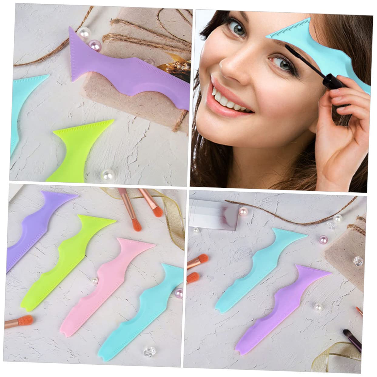 Didiseaon Silicone Makeup Aid Tools Set 2pcs Eyeliner Stencils Eyeliner Guard Mascara Stencil Perfect for Eye Makeup Professionals Beginners