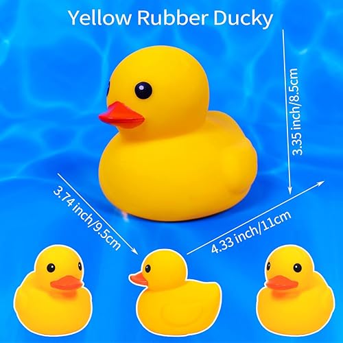 Miniatura 4 de 4.3 pulgadas 20 piezas Kalafona de goma para bañera de patopato impermeable, sin "Bebe" sin agujero, divertido juguete de baño para piscina, sin