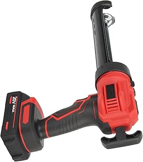 77 196mm min Speed Cordless Caulking Gun with LED Light, 20V Battery x 2, ABS Material for Home Renovation, Kitchen Stovetop, Shower Supplies Installation, Floor Repair (US Plug)