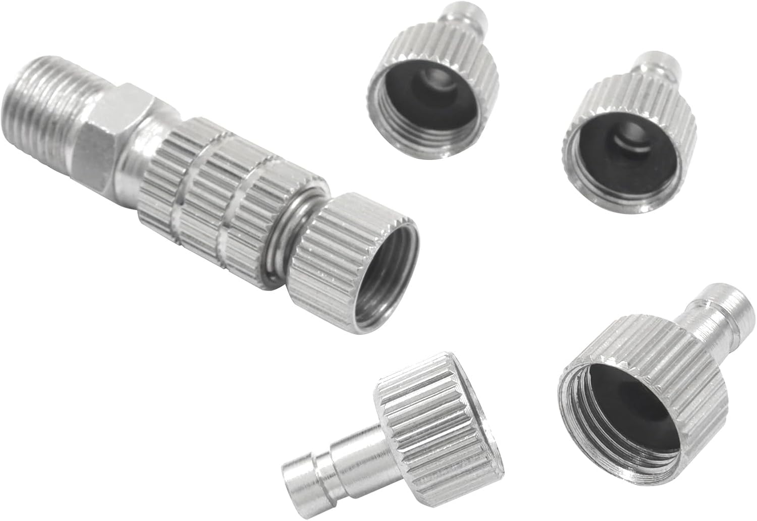 Litoexpe 5 Pcs Quick Release Coupling Adapter Kit, 1/8 Inch Female Connectors and 1/8 Inch Male Adapters, Control Valve Airbrush Accessories for Air Compressor Airbrush Hose