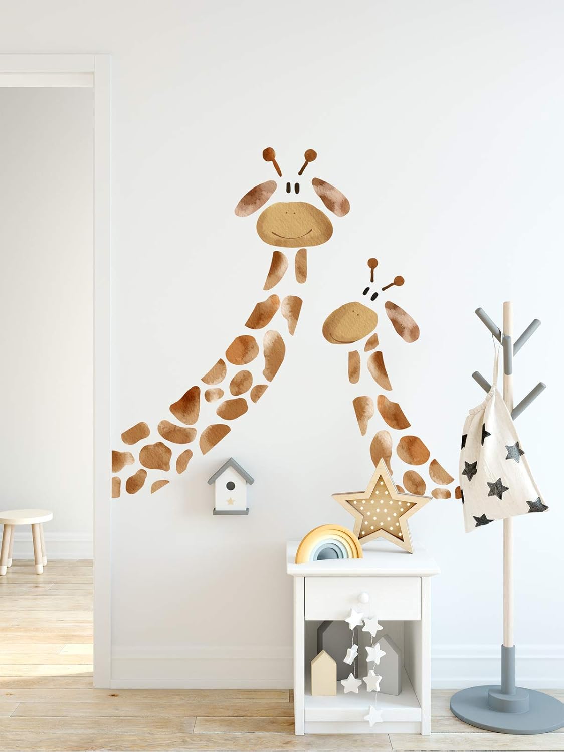 Murwall Kids Wall Decals Nursery Giraffe Wall Sticker Animals Decal Kids Room Nursery