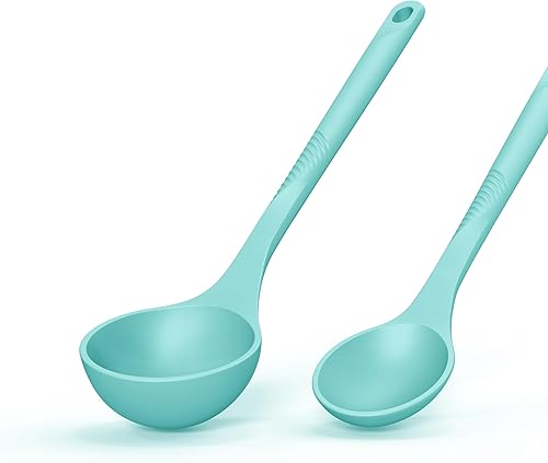 Miniatura 3 de Juego de utensilios de cocina de silicona, resistentes al calor de 600 F, juego de utensilios de cocina antiadherentes con espátulas, cucharas,