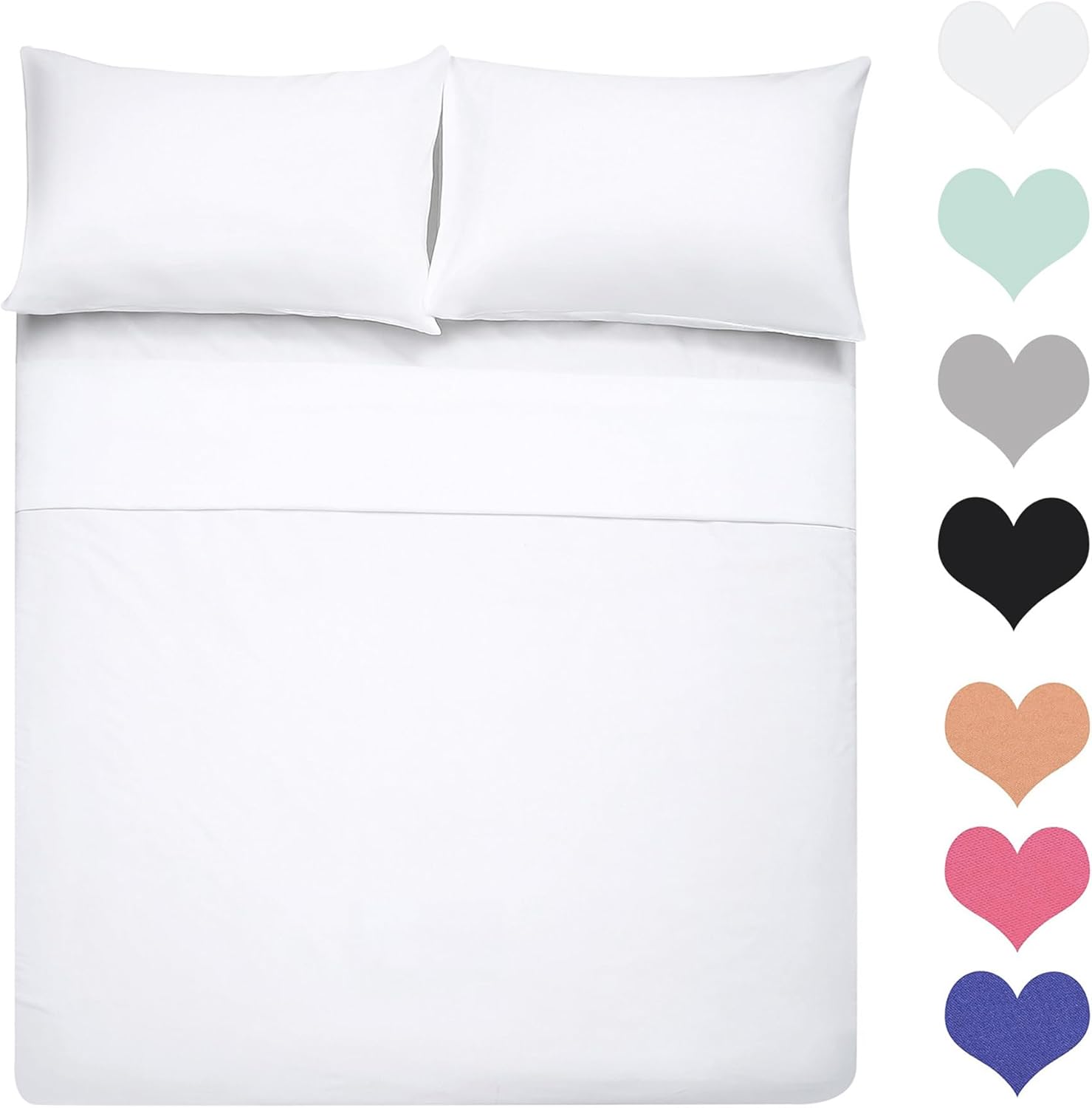 Best Season 400 Thread Count Cotton Queen Size Sheet Set (White Color) 4 Piece - 100% Long Staple Cotton Sheets Set, Soft Cotton Bed Sheets Sets with Deep Pocket fit Upto 16 inch