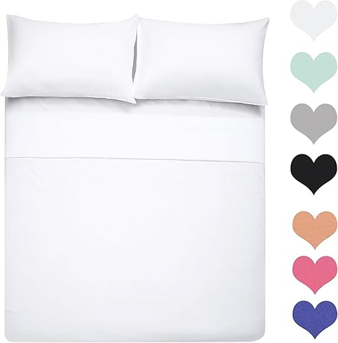 Juego de sábanas de algodón de 400 hilos, tamaño individual, color violeta, 4 piezas, 100% algodón grapado, juego de sábanas de algodón suave con