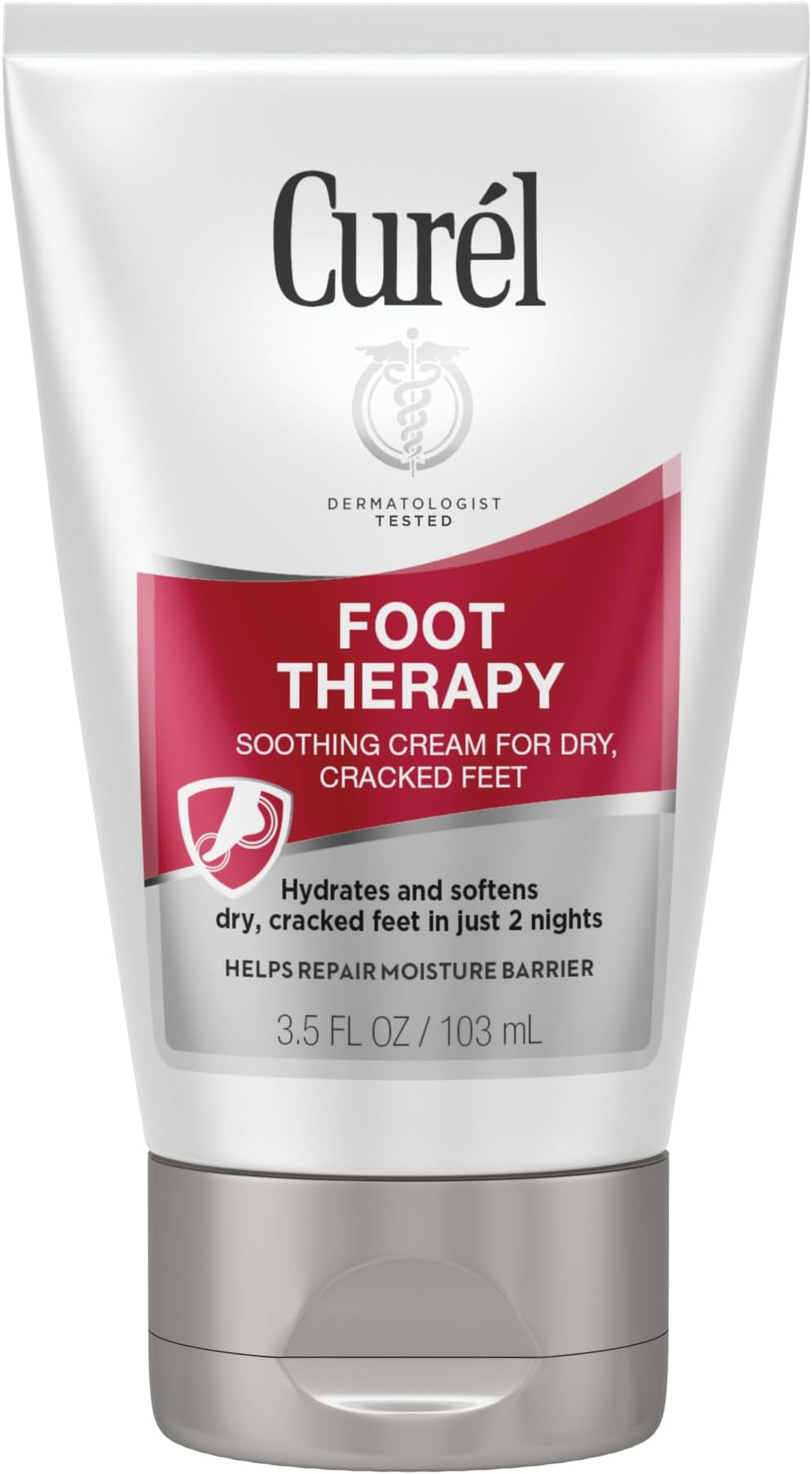 Curel Foot Therapy Cream, Soothing Lotion for Dry Cracked Feet, Quick Absorbing, with Shea Butter, Coconut Milk, and Vitamin E2, 3.5 Oz