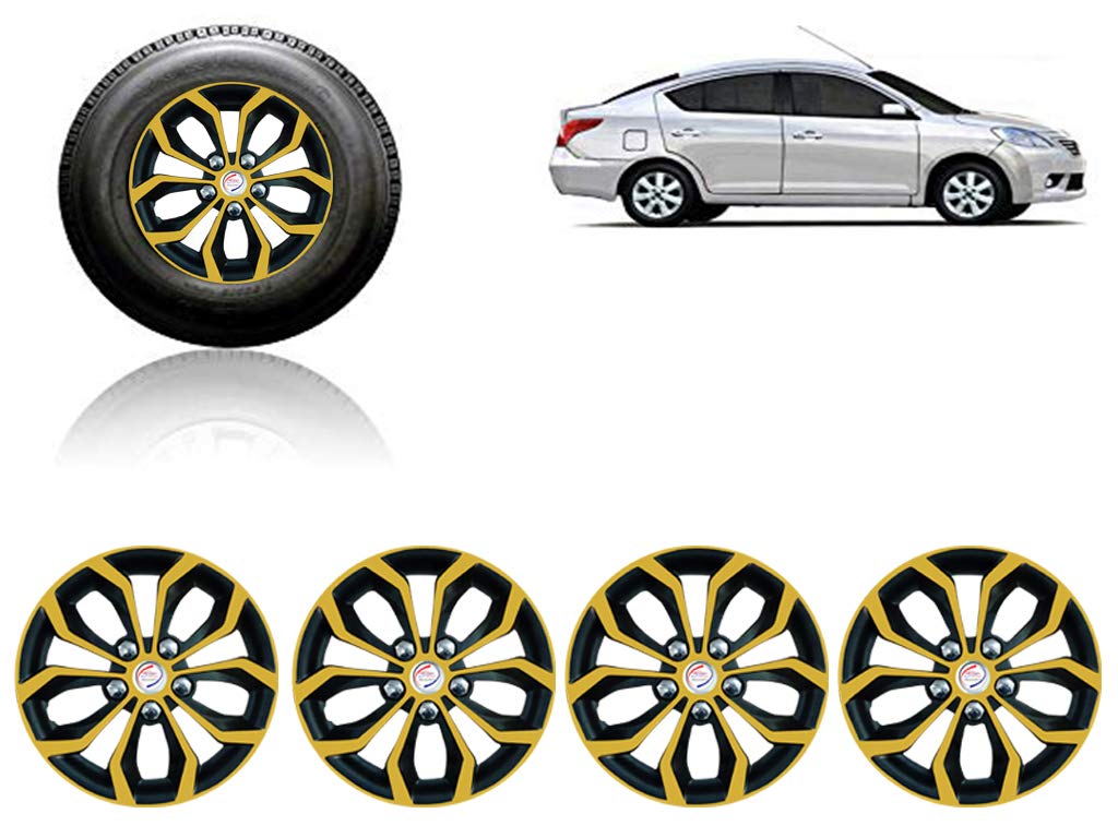 Auto Pearl Car Golden Black Wheel Cover Caps 15" Inches Press Type