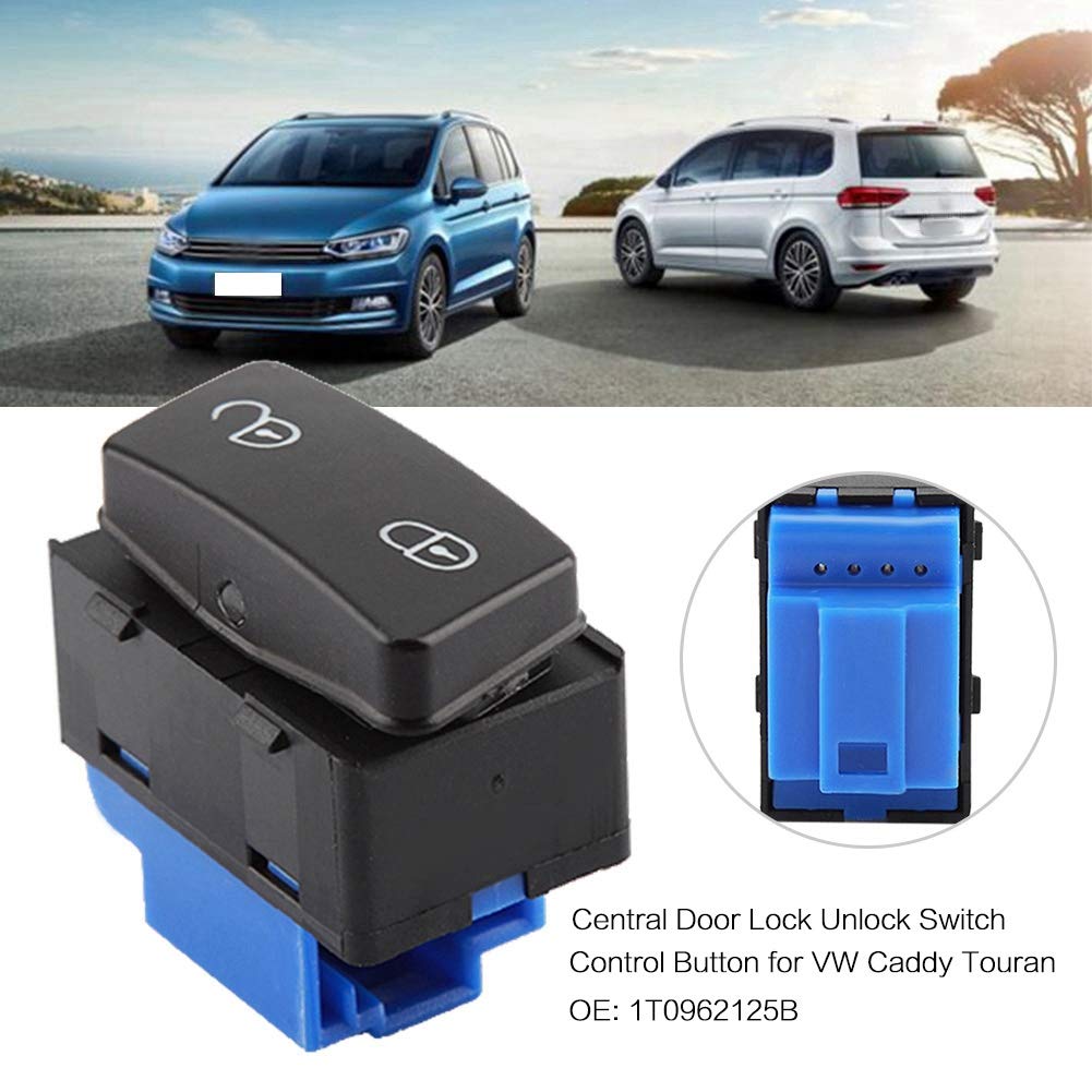 Coche Control remoto universal Kit de bloqueo de la puerta central Bloqueo central de la puerta Botón de control del interruptor de desbloqueo para 1T0962125B