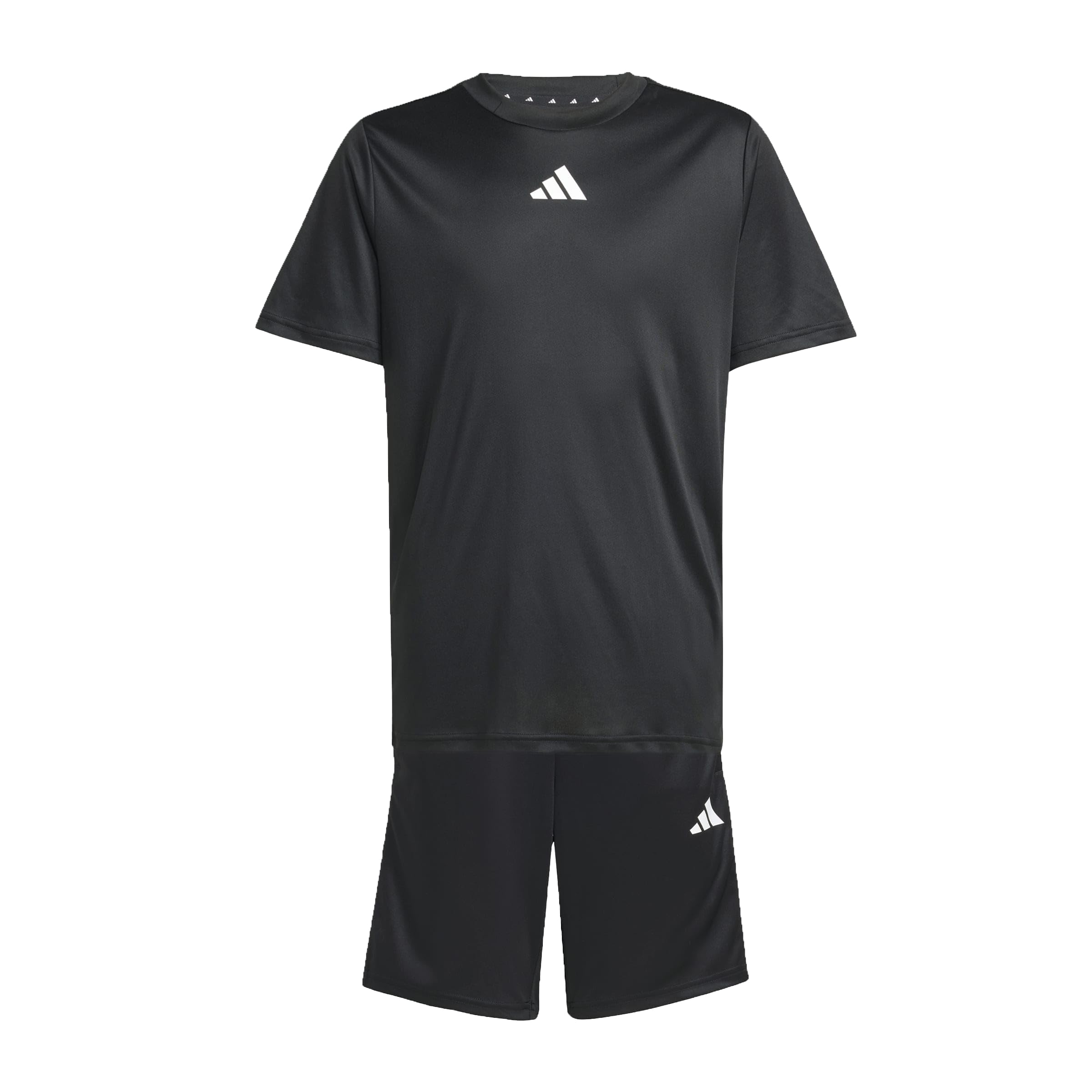 adidas Unisex Kids Train Essentials 3-stripes T-shirt Set TRACKSUIT 9-10 Years Black