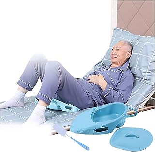 Adult Slipper Bedpan with Handle Secure Fitting Lid - for Personal Home Use and Nursing Care Use Convenient and Practical
