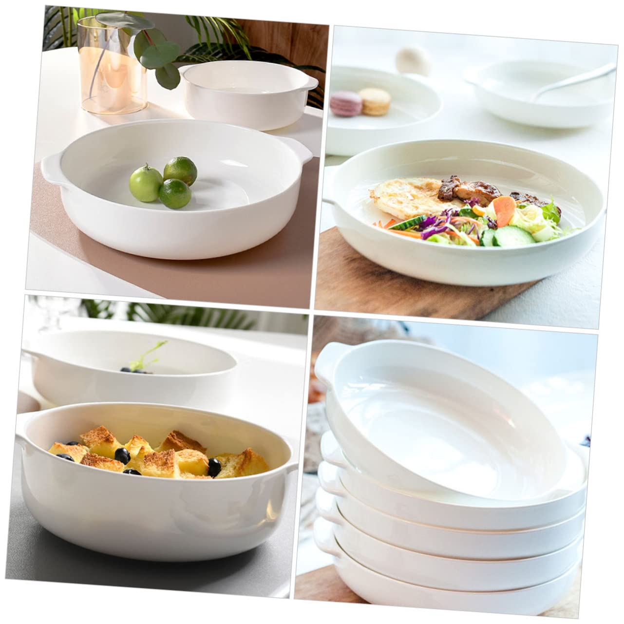 DECHOUS Style Plate Large Baking Dish Ideal for Quiche Pie and Baking Easy to Clean