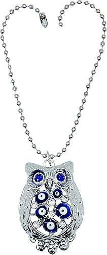 Miniatura 7 de LUCKBOOSTIUM Car Charm Evil Eye Keychain & Protection, Evil Eye Car Hanging Ornament, Home and Rear View Mirror Accessories Azul,Búho mal de ojo en