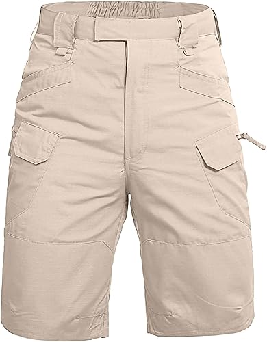 Miniatura 2 de Pantalones cortos de color caqui para hombre, con bolsillo, casual, sueltos, para trotar, para hombre, táctica