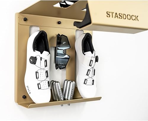 Miniatura 8 de Stasdock Soporte de pared para bicicleta  Sistema de montaje en pared para almacenamiento de bicicletas  Para bicicletas de carreras (oro nuevo) y