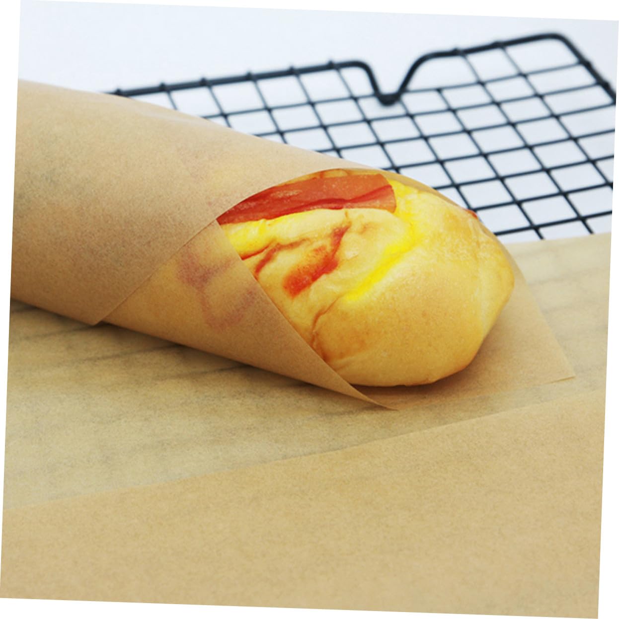 100 pièces Lot Papiers Cuisson Prédécoupés Papier Kraft Naturel Résistant Jusqu à Antiadhésifs et Polyvalents pour Barbecue Pâtisserie et Cuisson Vapeur Accessoires de Cuisine
