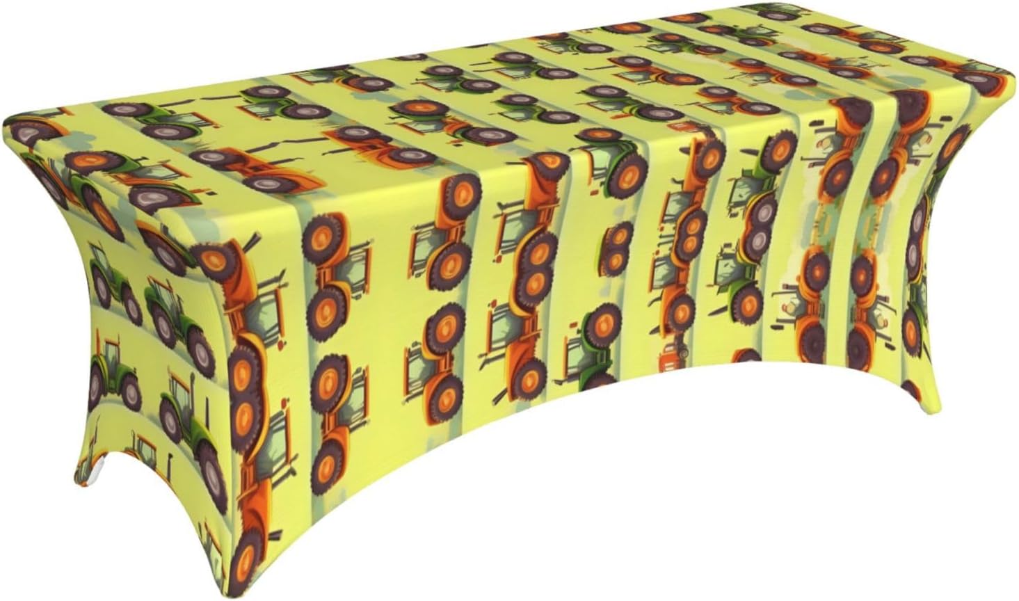 Green Fields Farming Machine Print Table Cover Rectangular Tablecloth for 6-Foot Tables for Wedding Banquets Outdoor