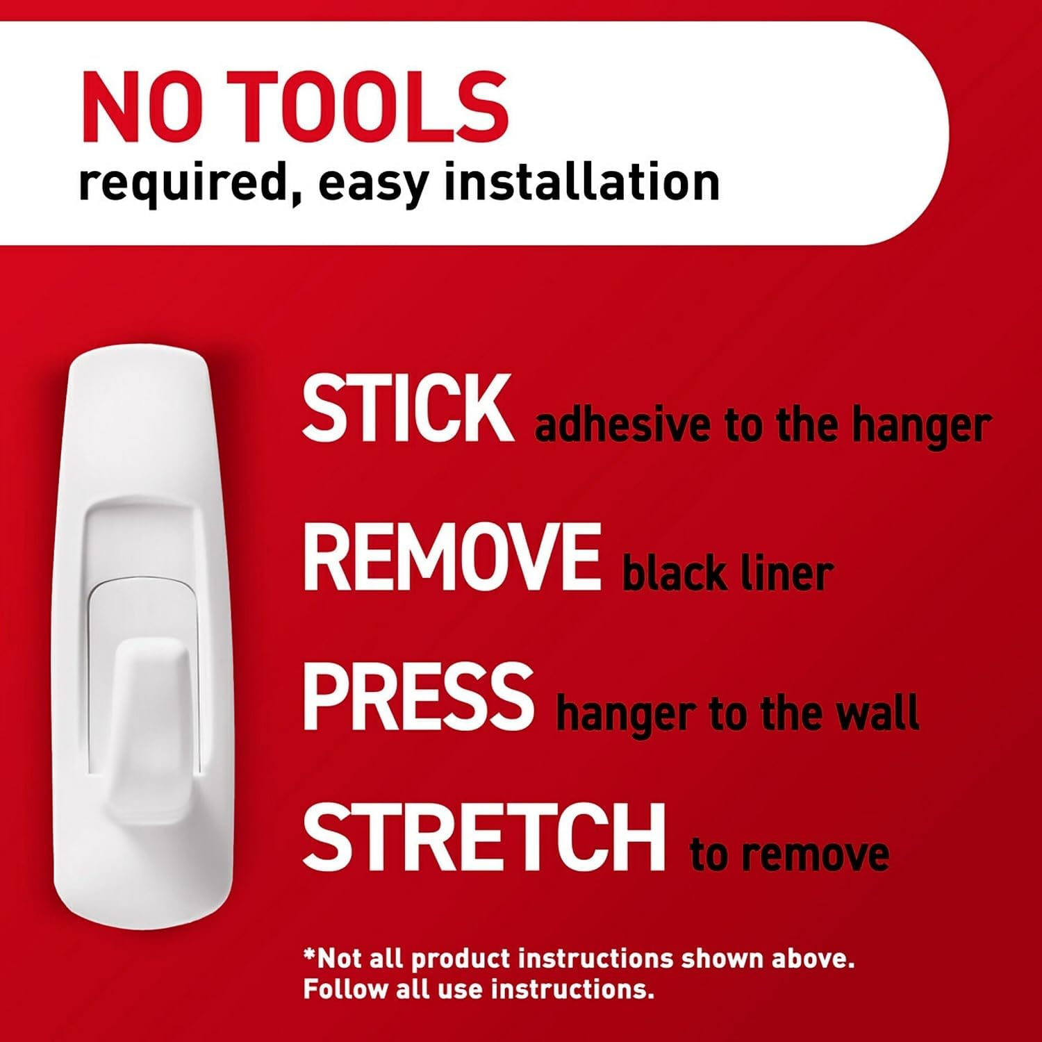 Command Large White Utility Hook Value Pack (6 Hooks, 12 Strips) holds up to 5 pounds
