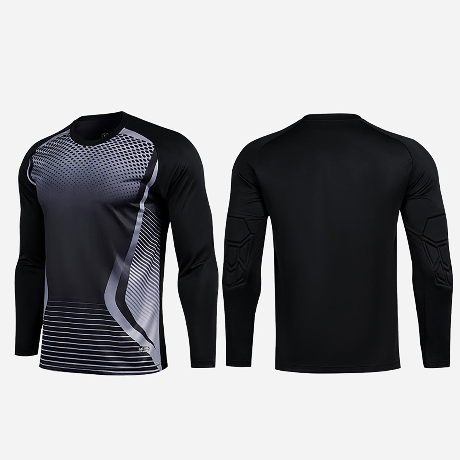 Completo da portiere da uomo con maglia e pantaloni, divisa da calcio imbottita, Nero , XL