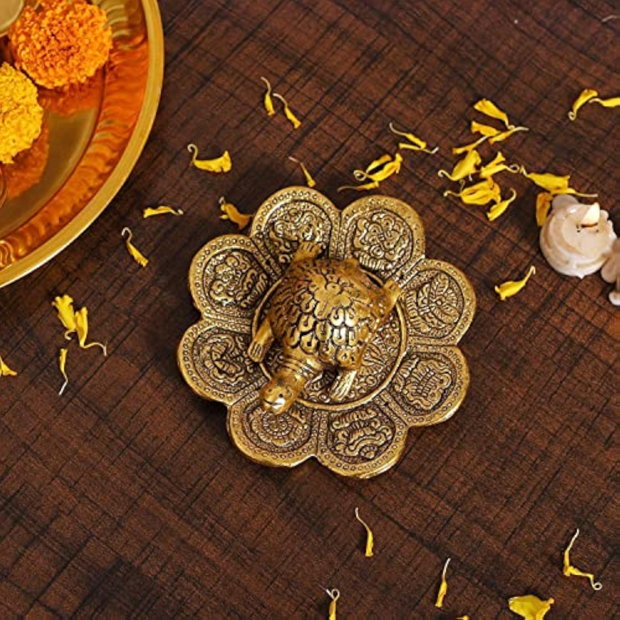 Metal Tortoise Plate for Vastu Good Luck Decor