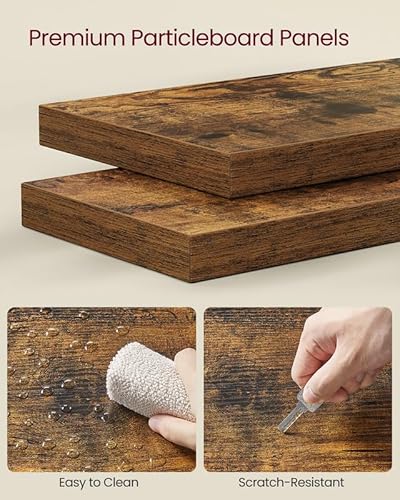 image for VASAGLE Corner Shelf Wall Mount, 5-Tier Floating Corner Bookshelf, Pla