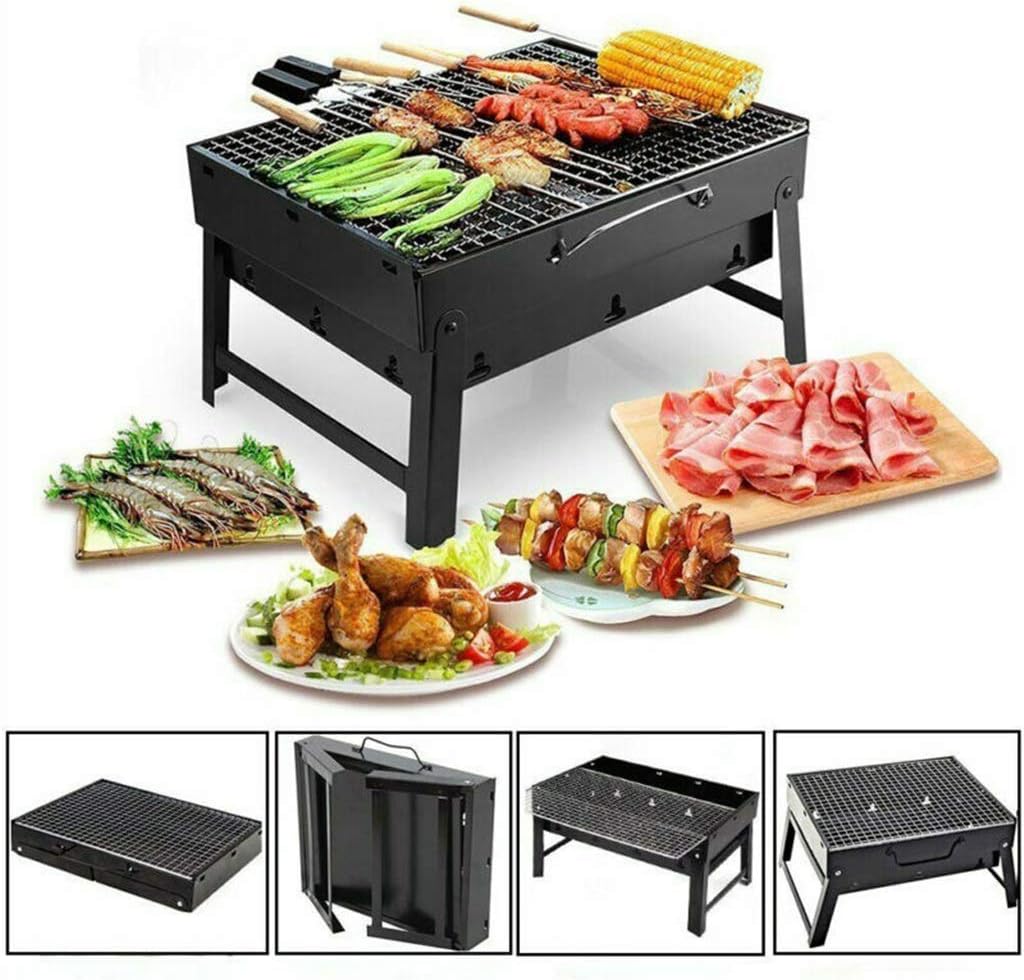 Foldable BBQ Grills Patio Barbecue Charcoal Grill Stove Stainless Steel Outdoor Camping Picnic Barbecue BBQ Accessories Tools