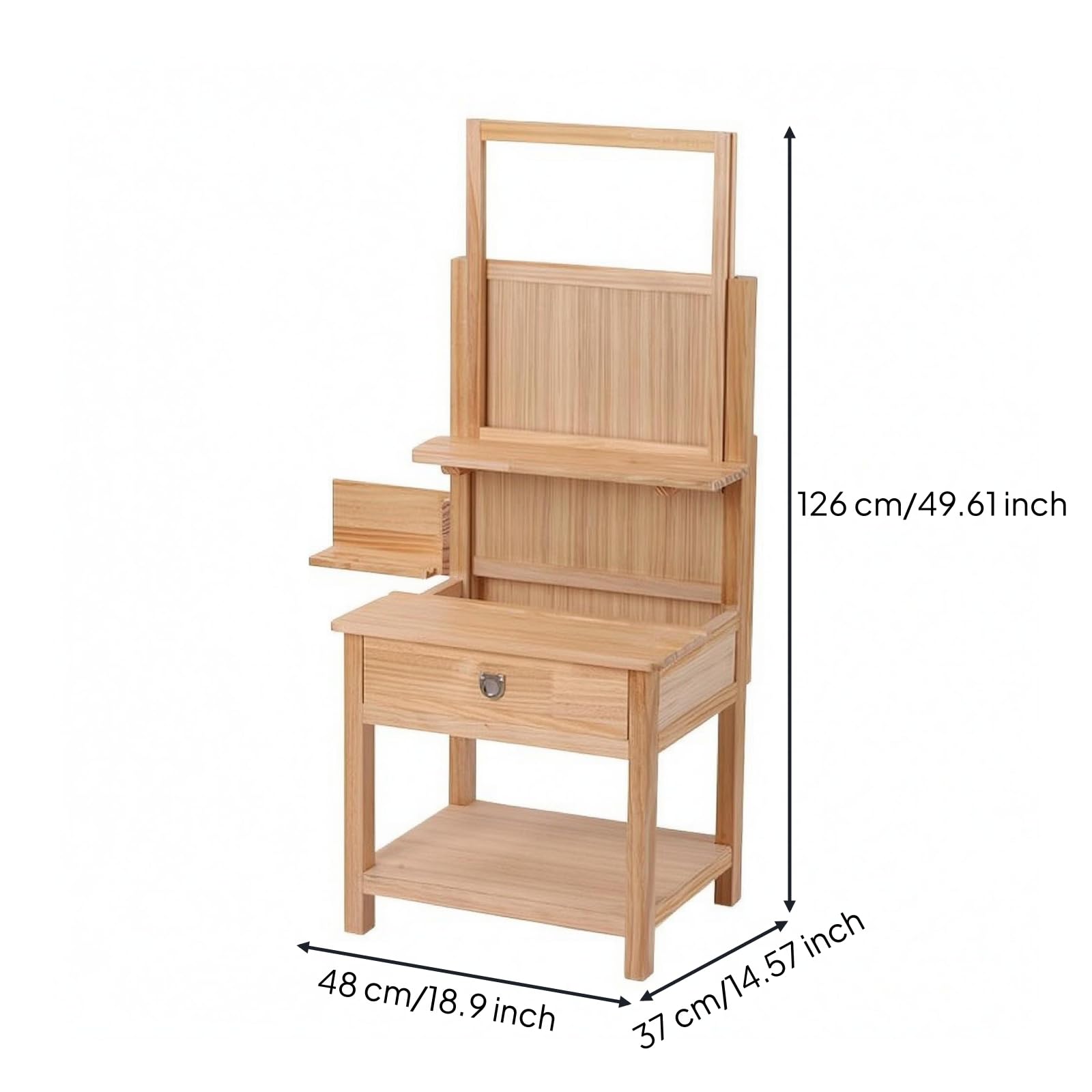kowaku Caballete Ajustable para Arte Caballete Taburete Mesa de Cajón y Inferior Madera de Elevación de 90 a 126 Cm Adecuado para Bocetos y Proyectos en Casa, Pino