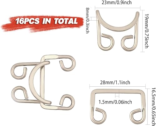 Miniatura 2 de CHGCRAFT Hebillas de aleación Cierre de costura Sujetadores de gancho y ojo Hebillas de metal Cierres de cierre invisibles