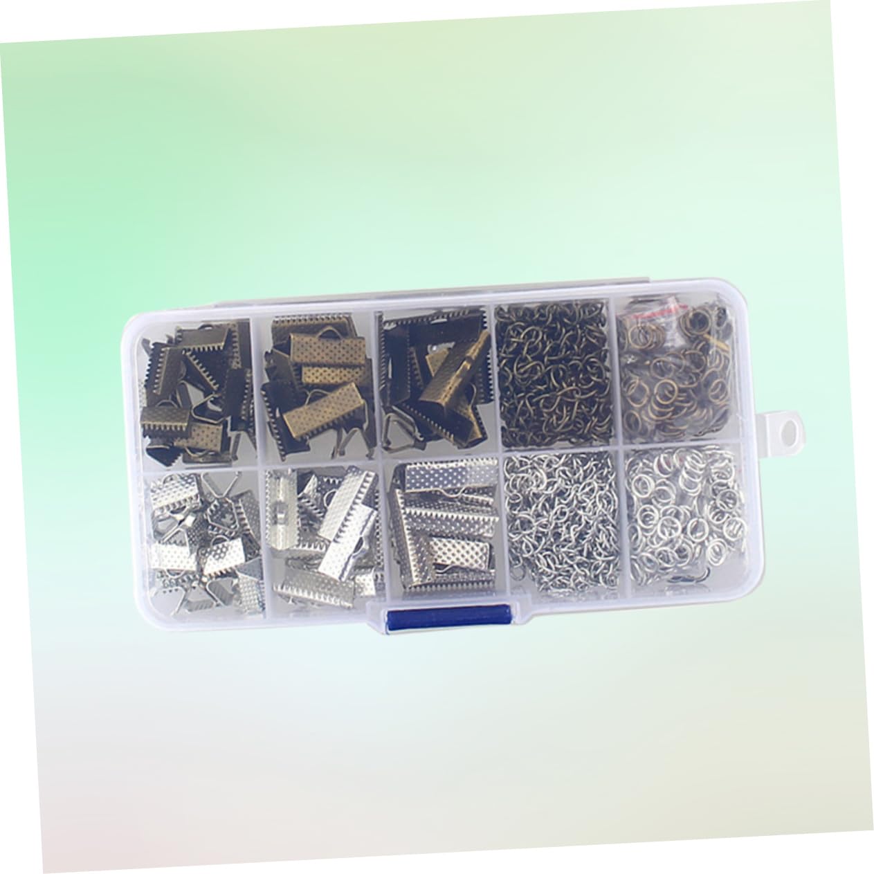 Lurrose 1110pezzi Chiusure Moschettone e Crimpare Per Braccialetti Antico Bronzo e Bianco k Accessori Per Fai Da Te Crimp End Clamps Per Collane e Bracciali Materiale Per Gioielli