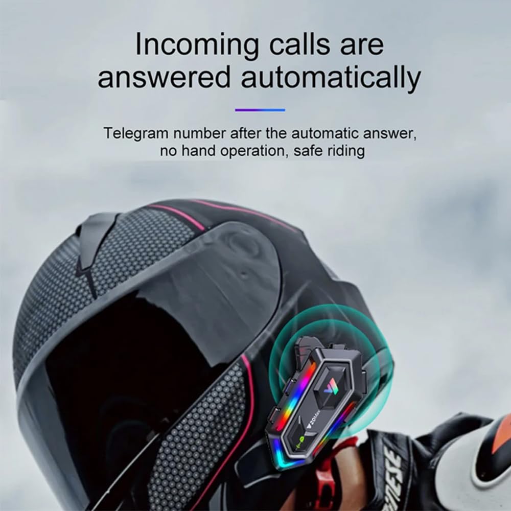 Interfono Bluetooth per casco da moto Y20 MAX con interfono per 2 persone, riduzione del rumore, impermeabile IPX6